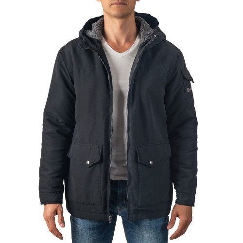 Alpine Swiss Shane Mens Sherpa Lined Parka Hooded Winter Coat